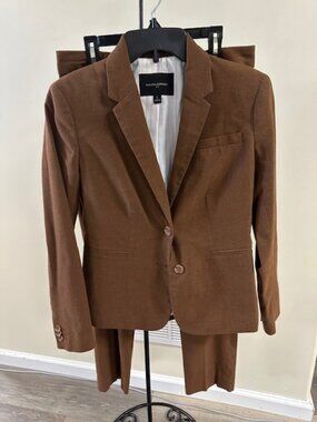 brown suit